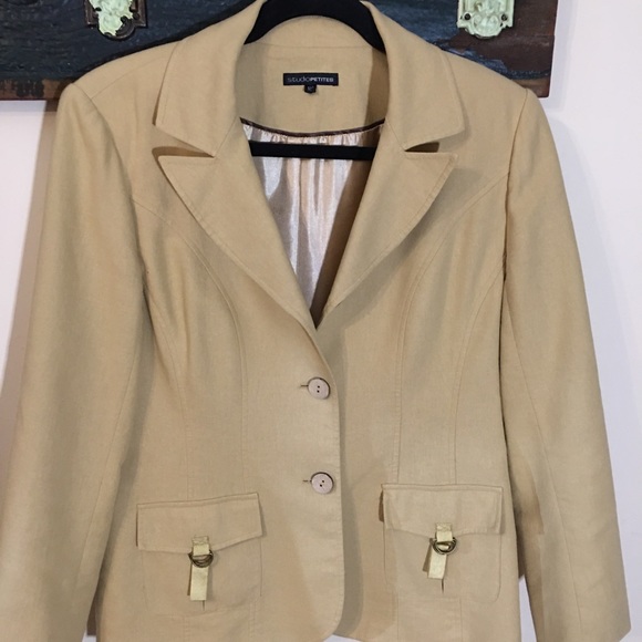 Studio Petites Vintage Camel Coloured Linen Blazer - Picture 8 of 13